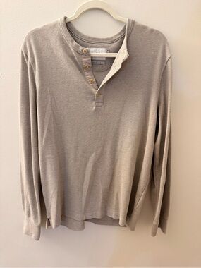 Goodfellow & Co Waffle-Knit Henley - Light Beige